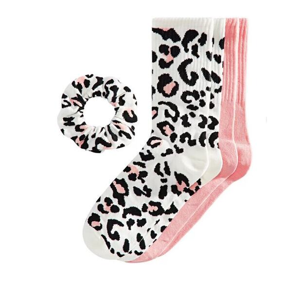 Jenni Crew Socks & Scrunchie Set 2 Pair Multi One Size - Picture 1 of 1